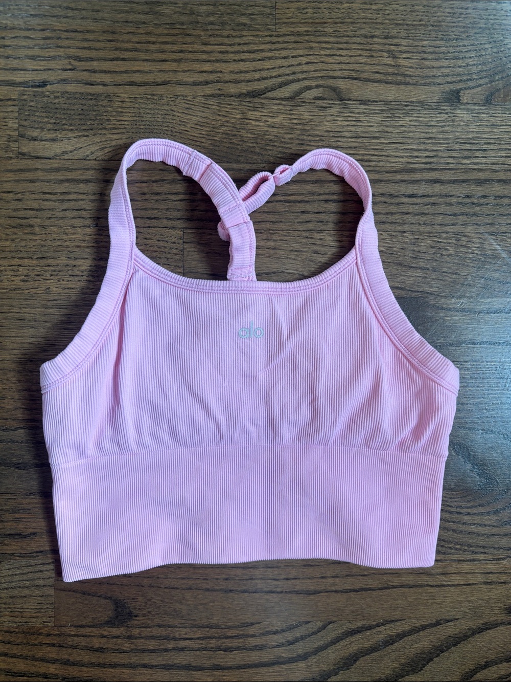 Alo sz M Sweet Pink Seamless Ribbed Bra Tank